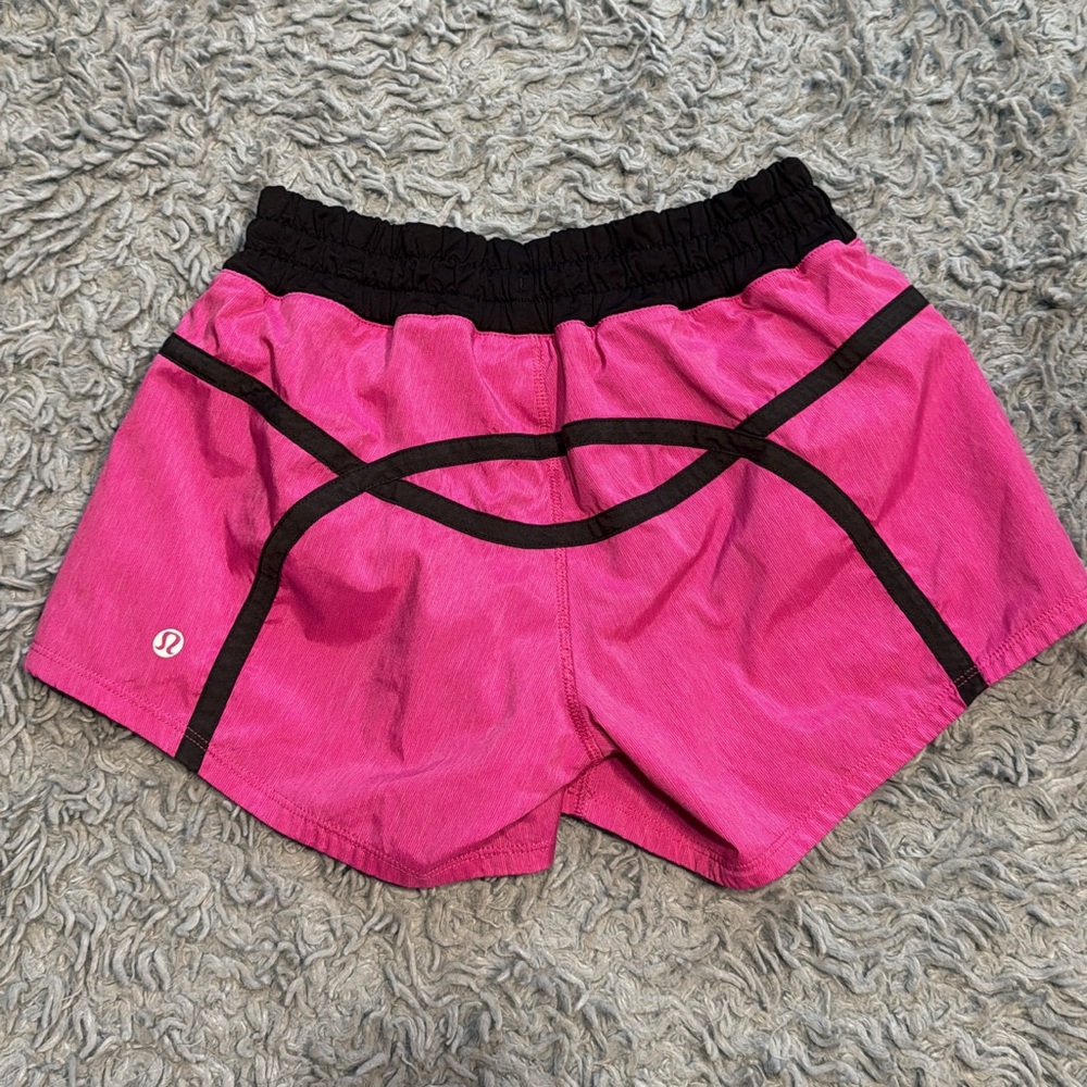 lululemon athletica Pink and Black Athletic Shorts